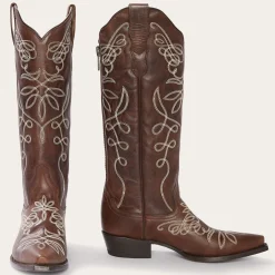 Adeline Burnished Brown Back Zip Cowboy Boot
