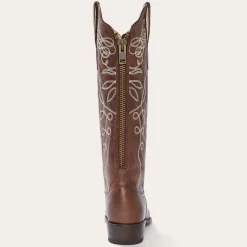 Adeline Burnished Brown Back Zip Cowboy Boot