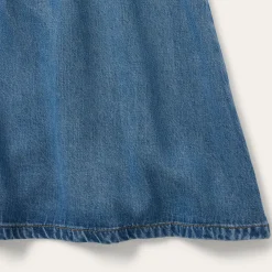 A-Line Piped Denim Skirt