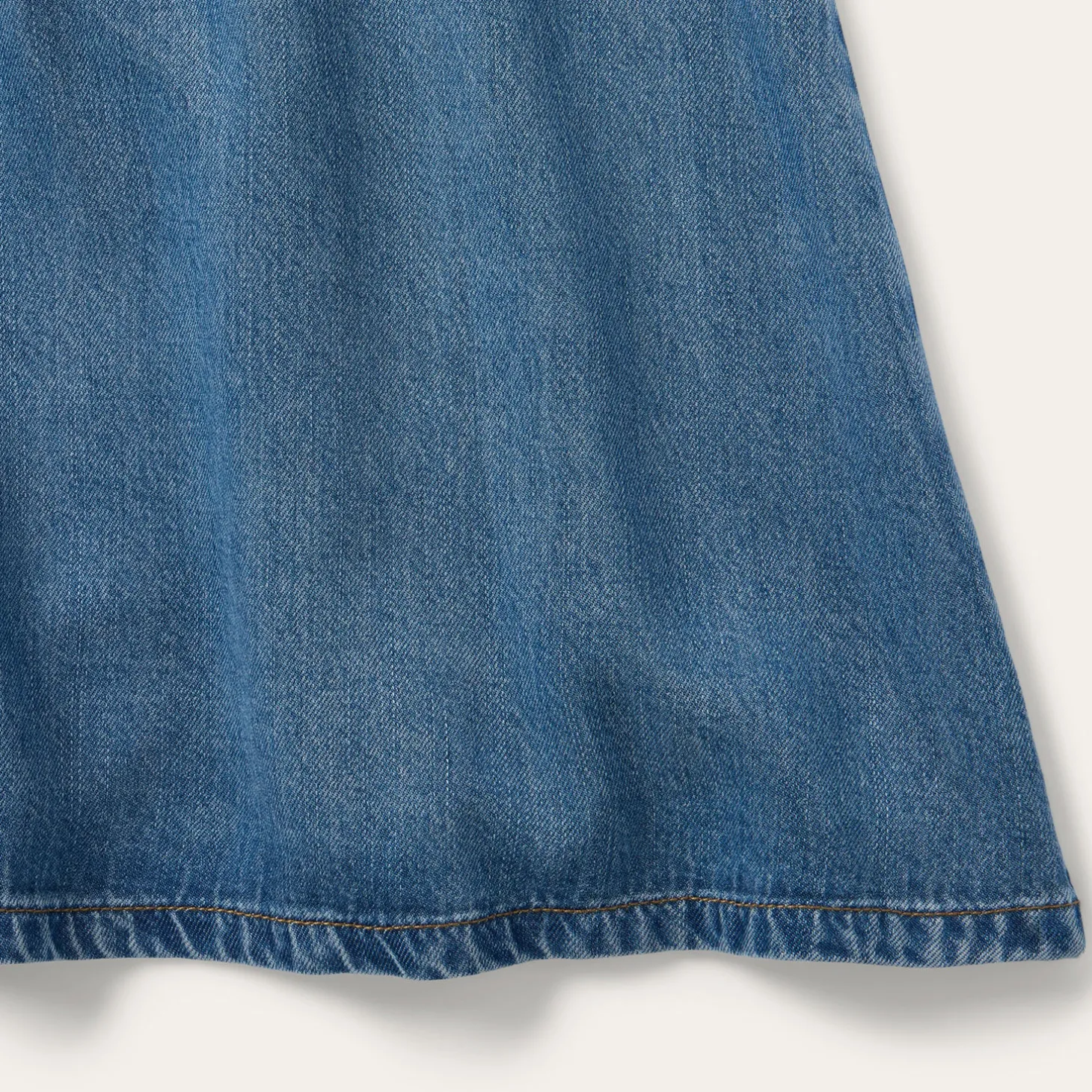 A-Line Piped Denim Skirt