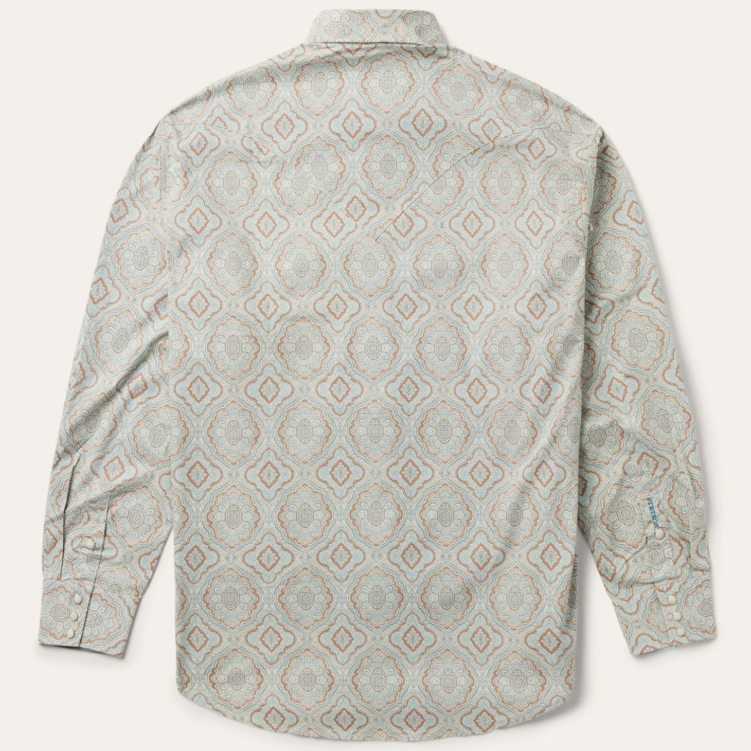 Aqua Paisley Print Western Shirt