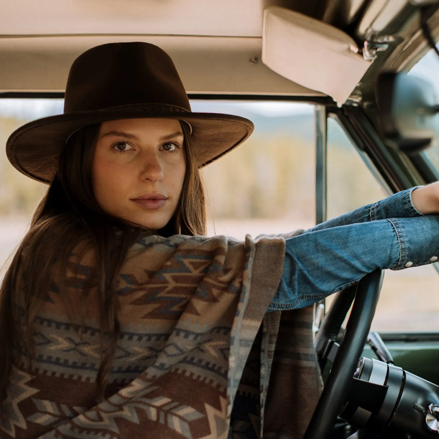 Aztec Print Sweater Poncho