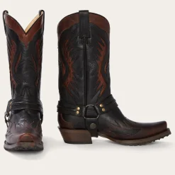 Biker Outlaw Oiled Leather Cowboy Boot