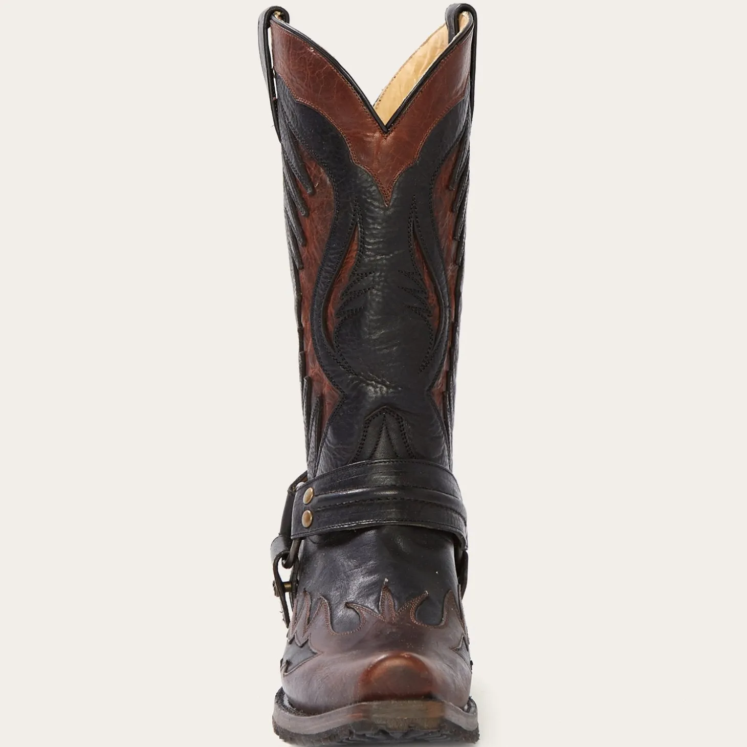 Biker Outlaw Oiled Leather Cowboy Boot