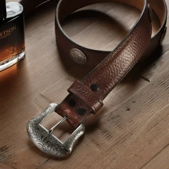 Bison Leather Concho Belt