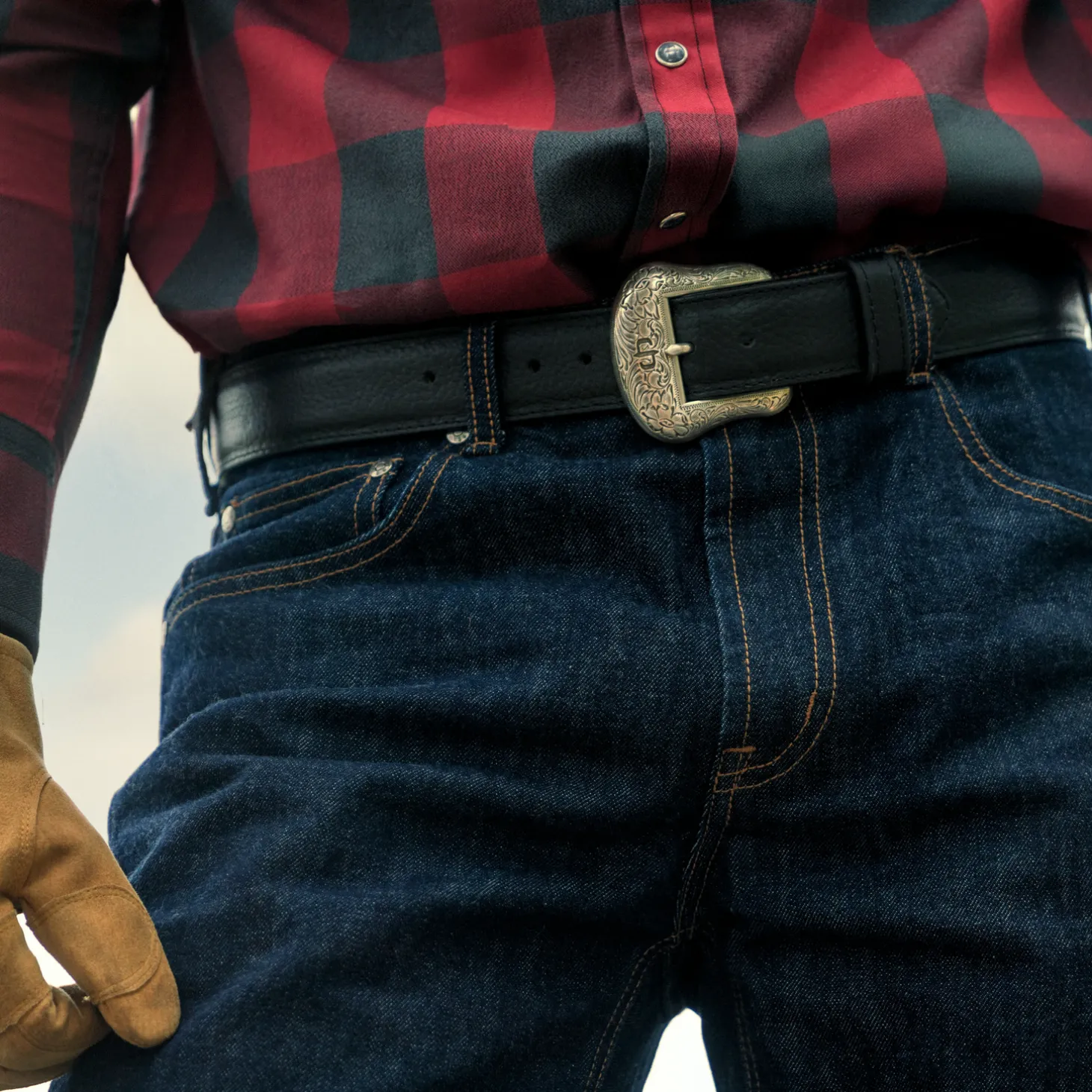 Bison Leather Concho Belt