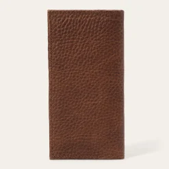 Bison Leather Stetson Rivet Checkbook Wallet