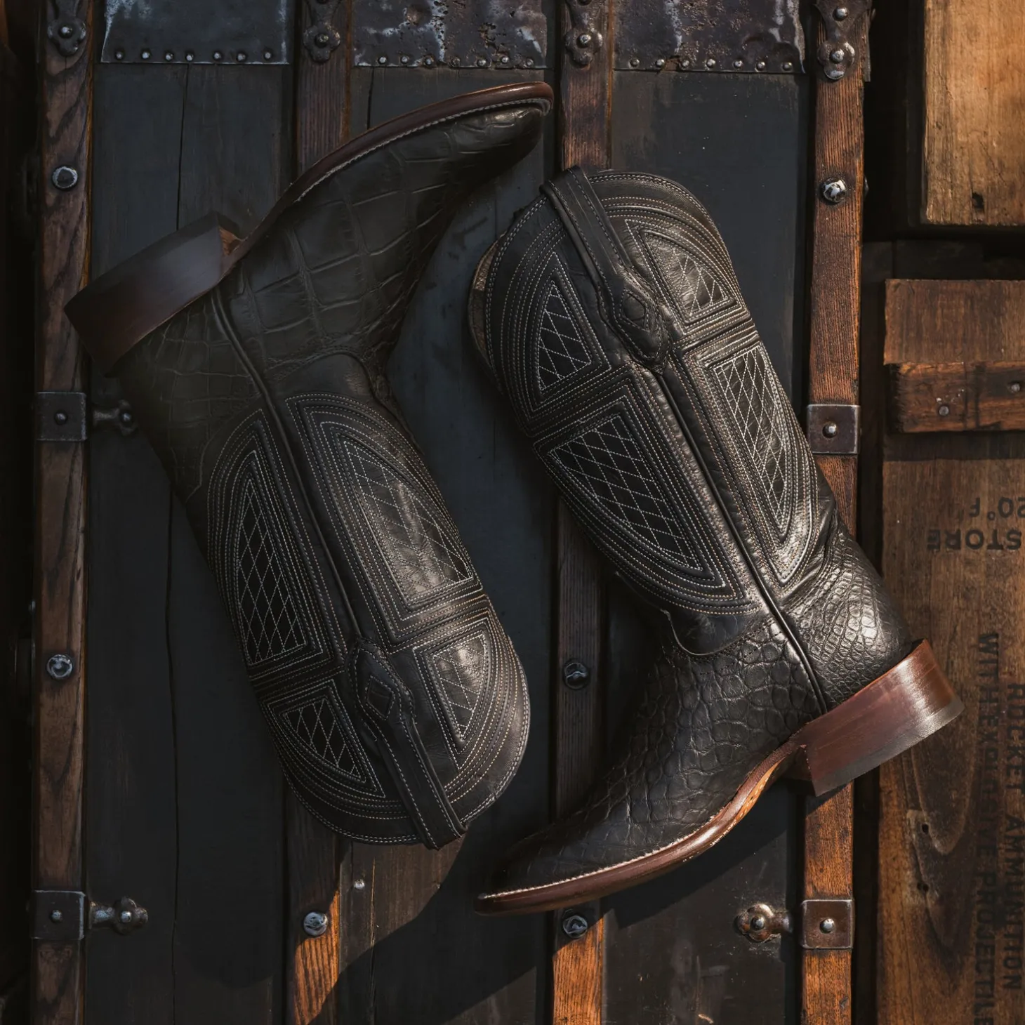 Black Falls Alligator Cowboy Boot