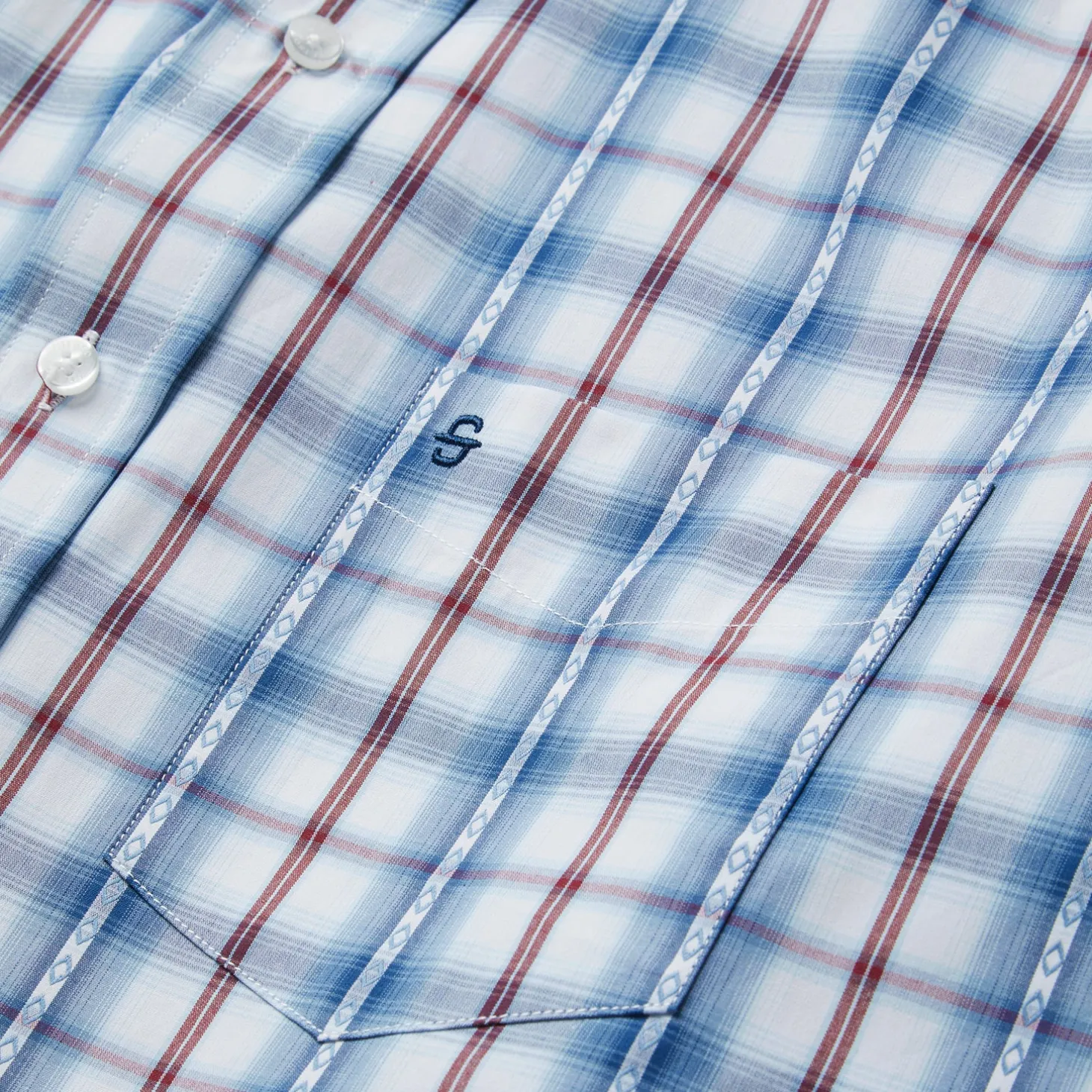 Blue Diamond Dobby Plaid Shirt