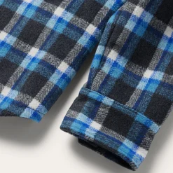 Blue Plaid Quilted Shirt Jacket