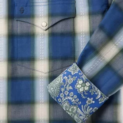 Blue Sage Dobby Plaid Western Shirt
