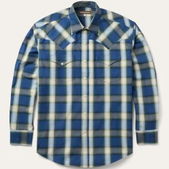 Blue Sage Dobby Plaid Western Shirt