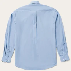 Blue Solid One-Pocket Snap-Front Shirt