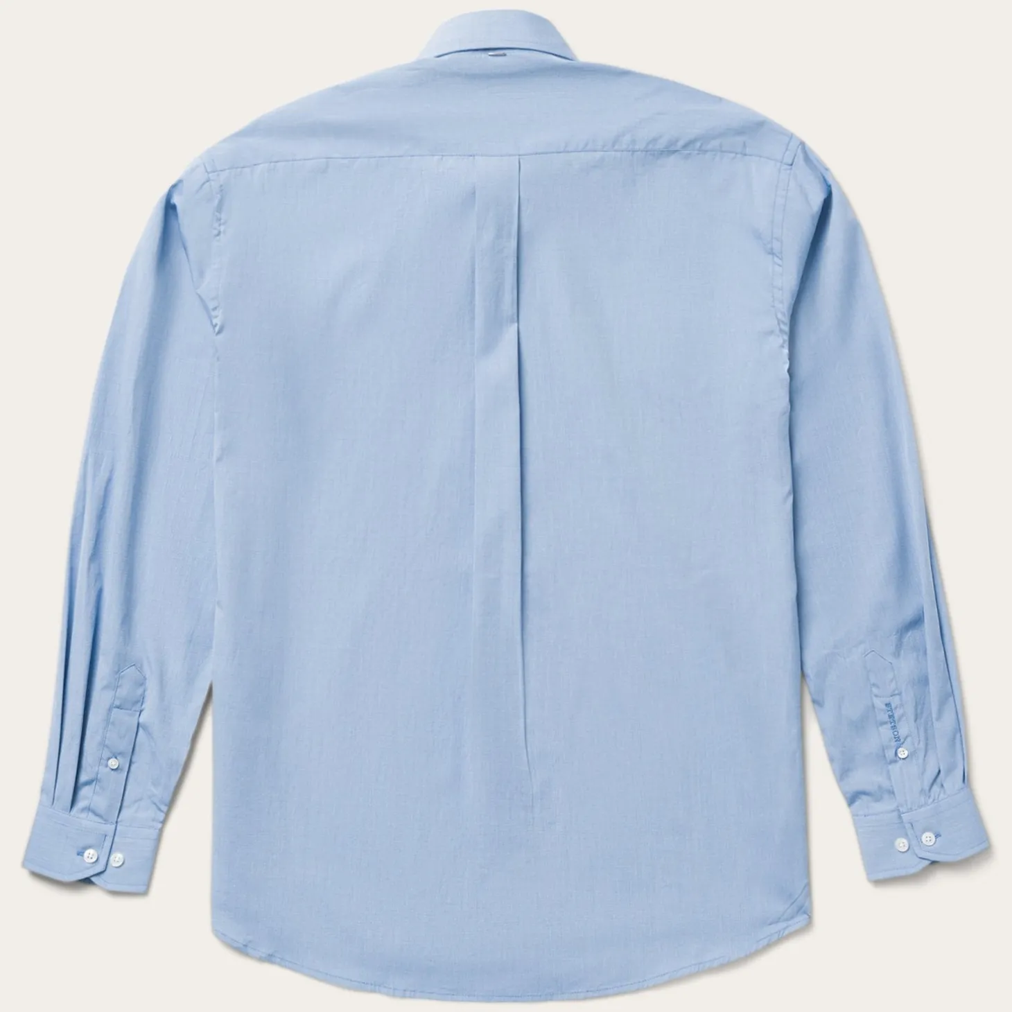Blue Solid One-Pocket Snap-Front Shirt