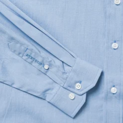 Blue Solid One-Pocket Snap-Front Shirt