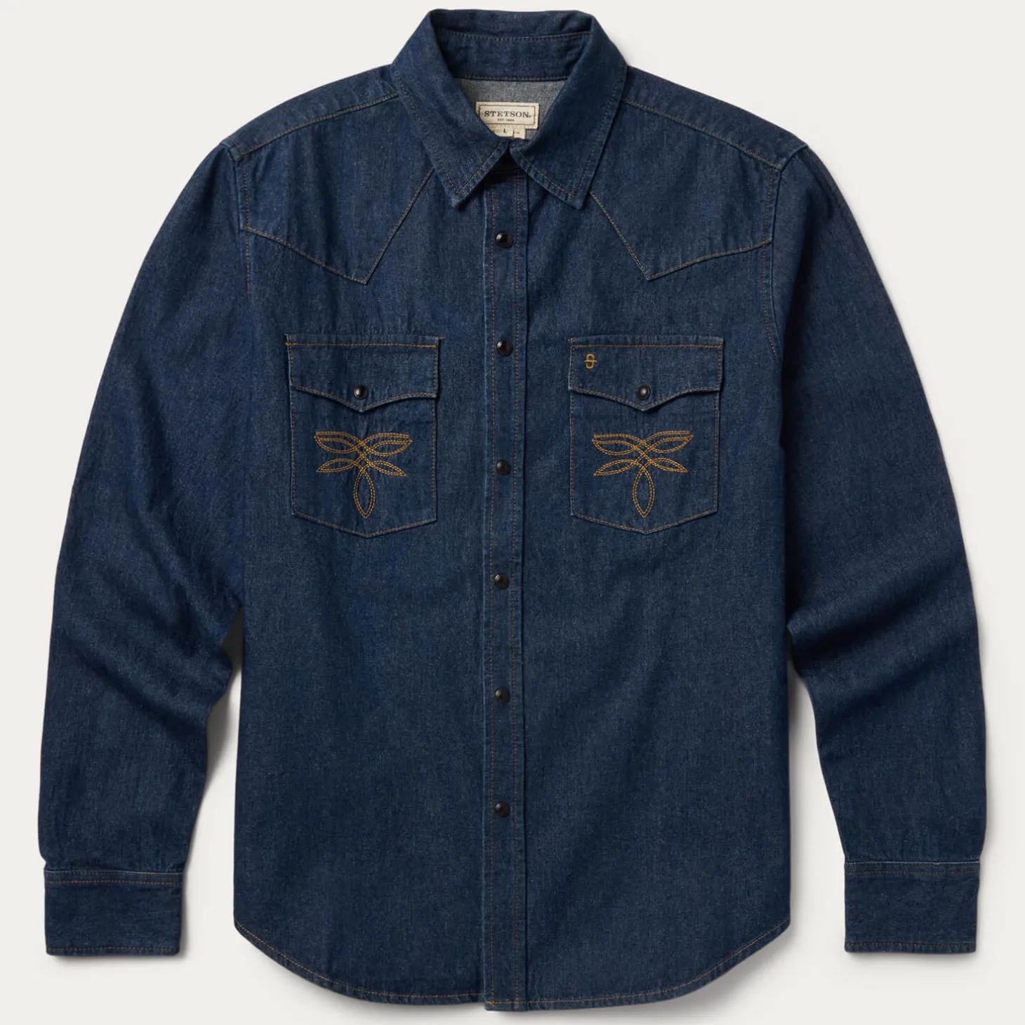 Boot Stitch Raw Denim Shirt
