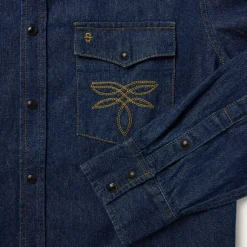 Boot Stitch Raw Denim Shirt