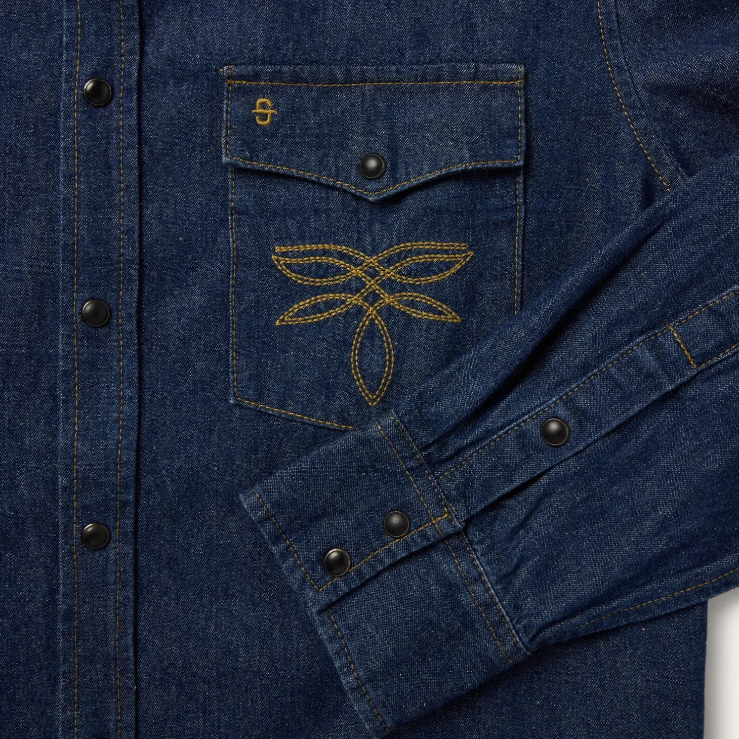 Boot Stitch Raw Denim Shirt