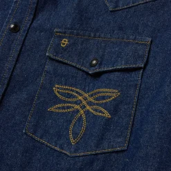 Boot Stitch Raw Denim Shirt
