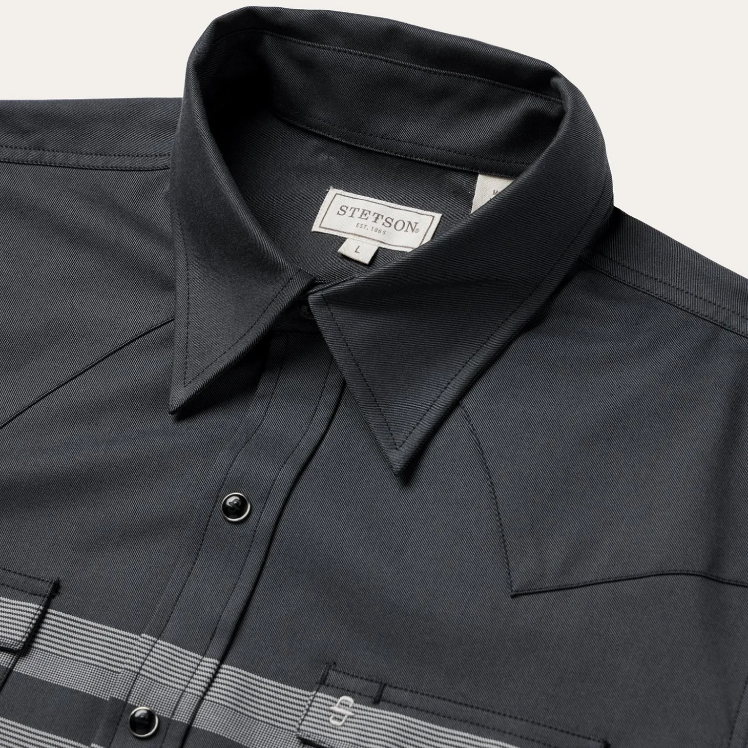 Border Stripe Twill Western Shirt