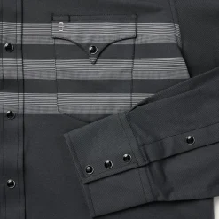 Border Stripe Twill Western Shirt