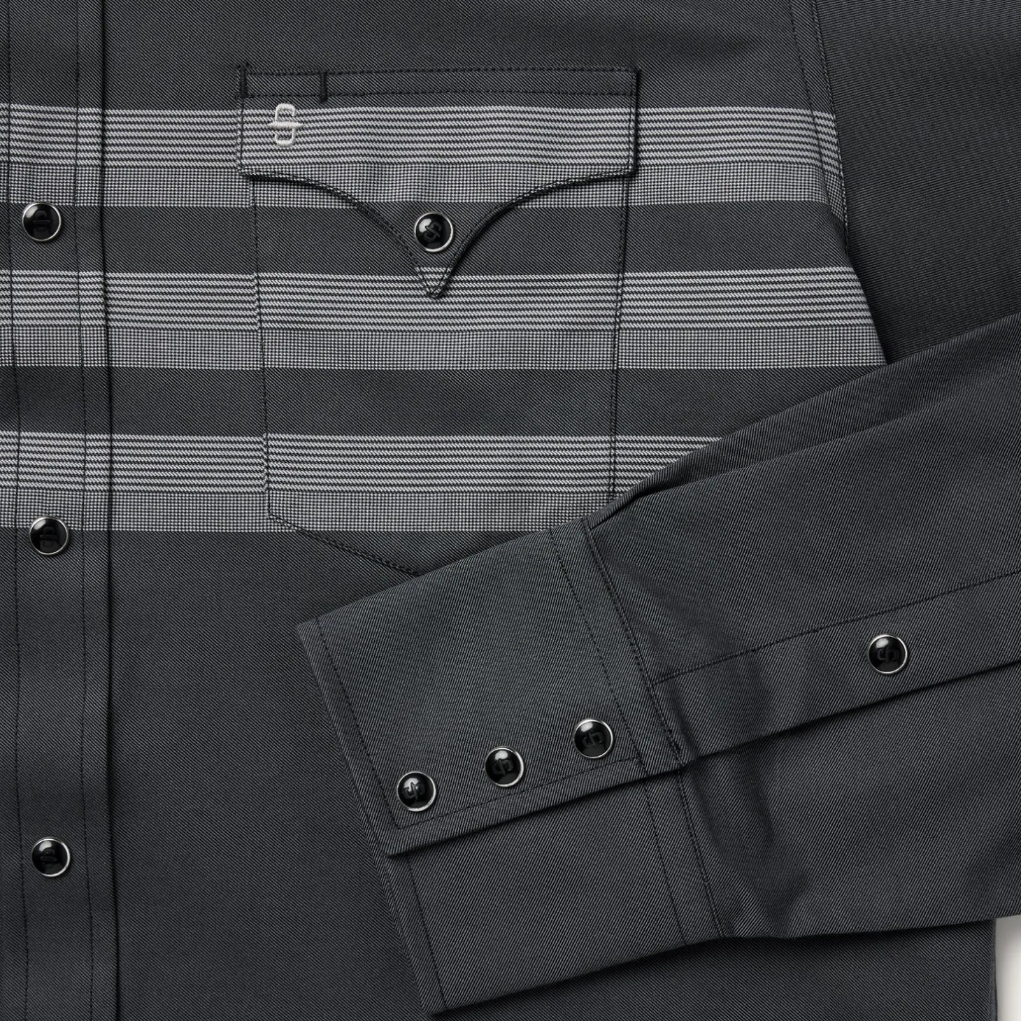 Border Stripe Twill Western Shirt