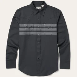 Border Stripe Twill Western Shirt
