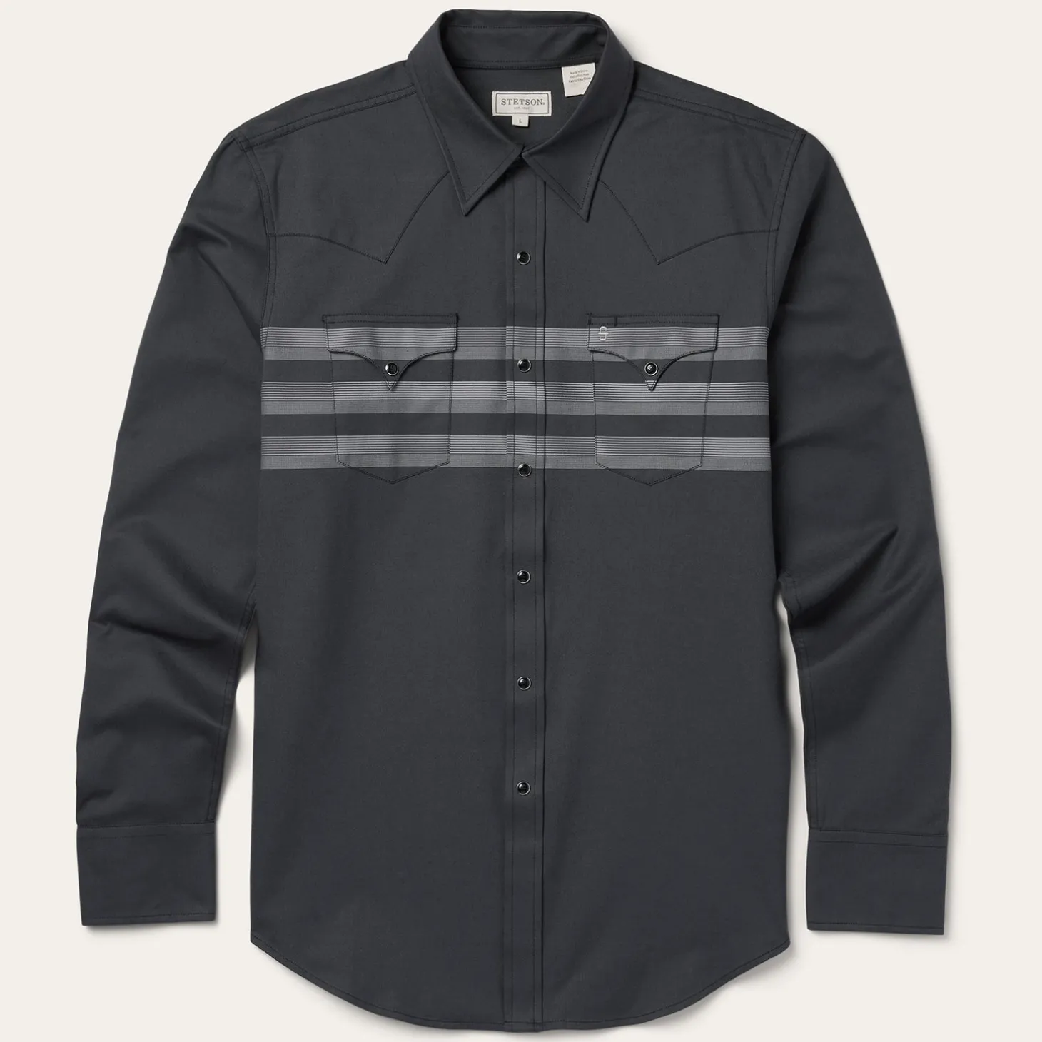 Border Stripe Twill Western Shirt