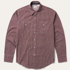 Broken Diamond Print Western Shirt