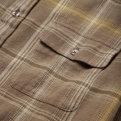Brown Flannel Button-Front Shirt