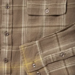 Brown Flannel Button-Front Shirt