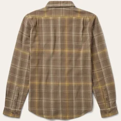 Brown Flannel Button-Front Shirt