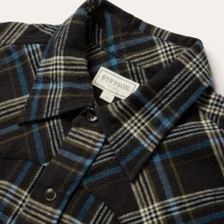 Brown Plaid Flannel Western Shirt