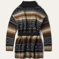 Brown Serape Belted Cardigan