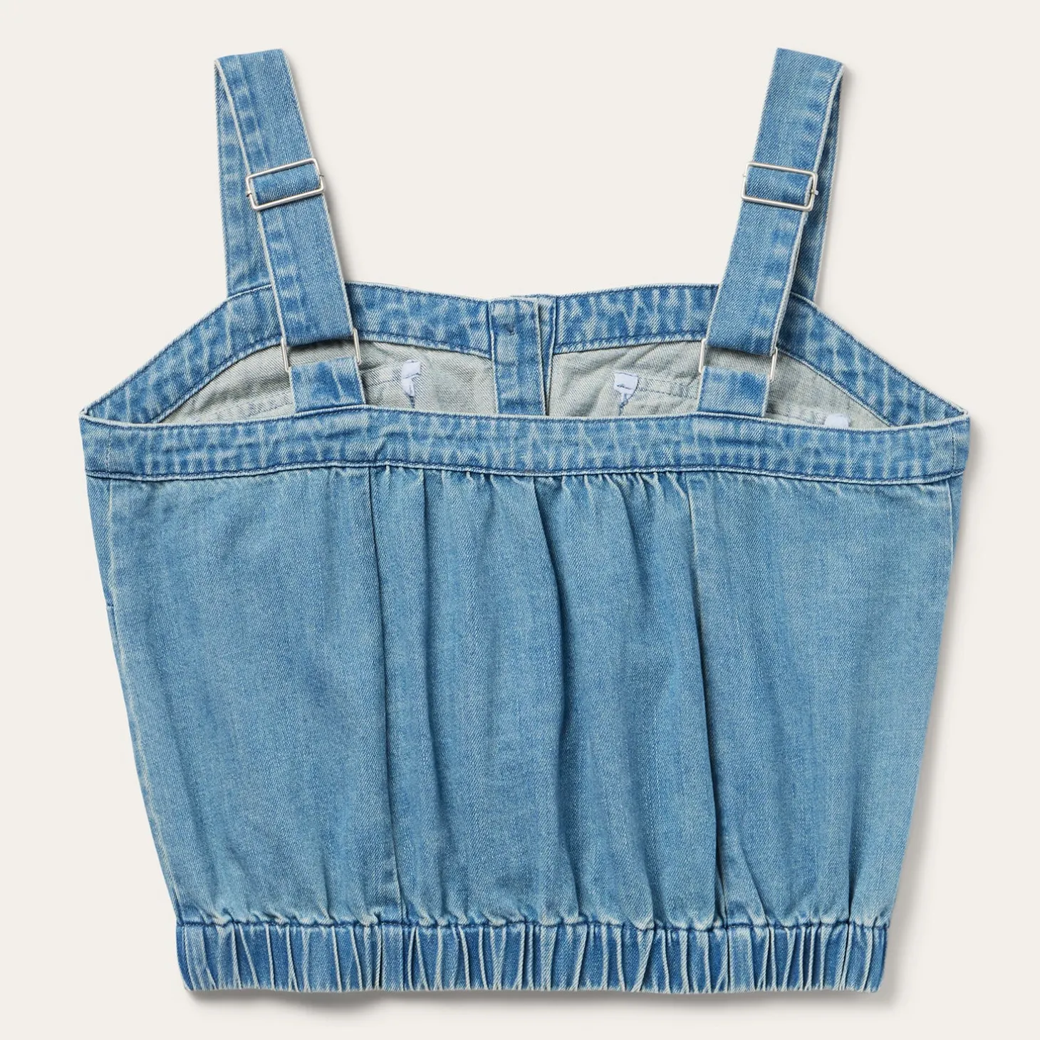 Button Front Denim Tank Top