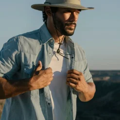 Chambray Oxford Short Sleeve Western Shirt