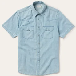 Chambray Oxford Short Sleeve Western Shirt