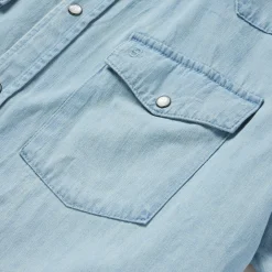 Chambray Oxford Short Sleeve Western Shirt
