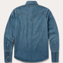 Chocolate Snap Western Denim Shirt
