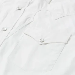 Classic Solid Snap Poplin Shirt In Optic White