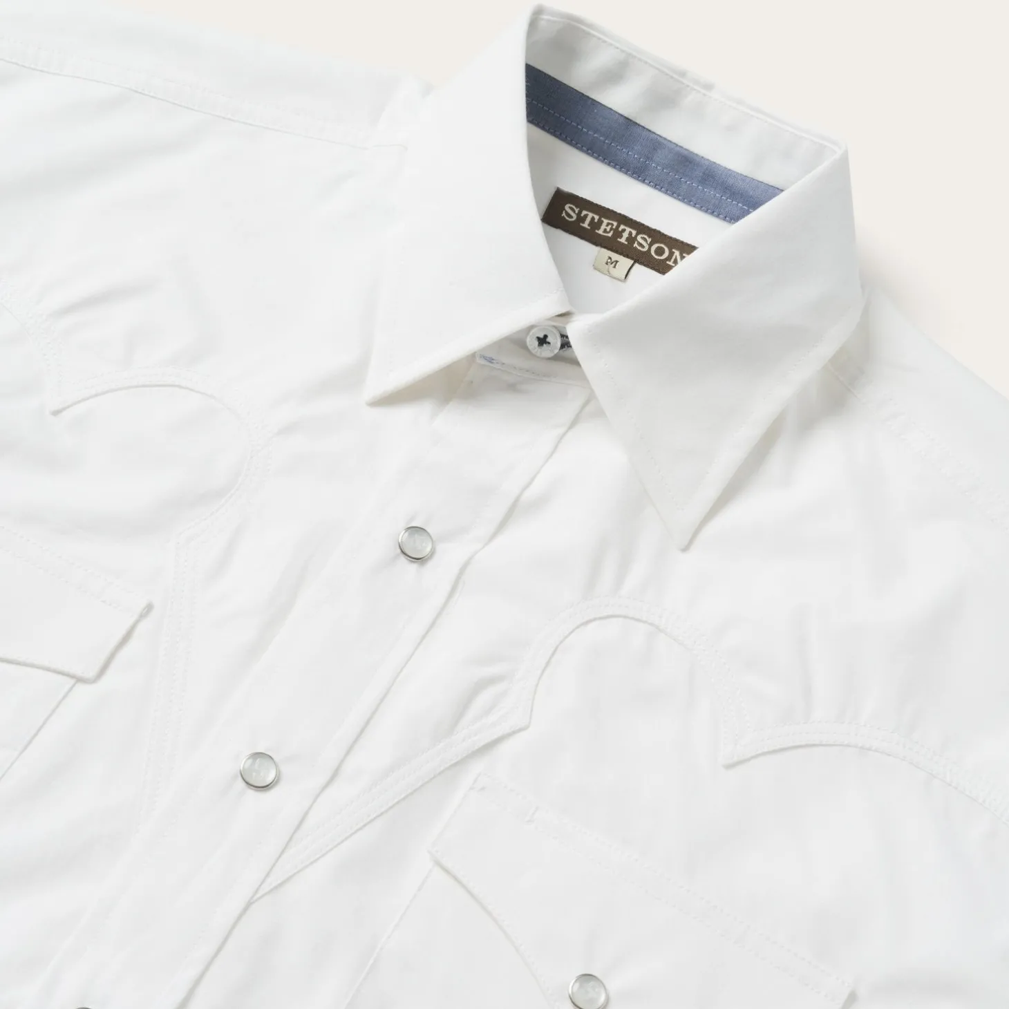 Classic Solid Snap Poplin Shirt In Optic White