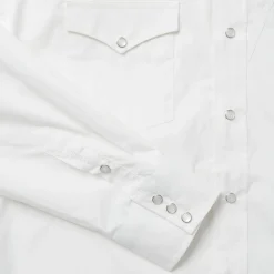 Classic Solid Snap Poplin Shirt In Optic White