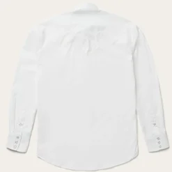 Classic Solid Snap Poplin Shirt In Optic White