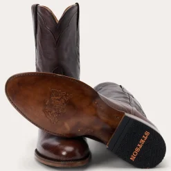Clay Smooth Ostrich Roper Boots