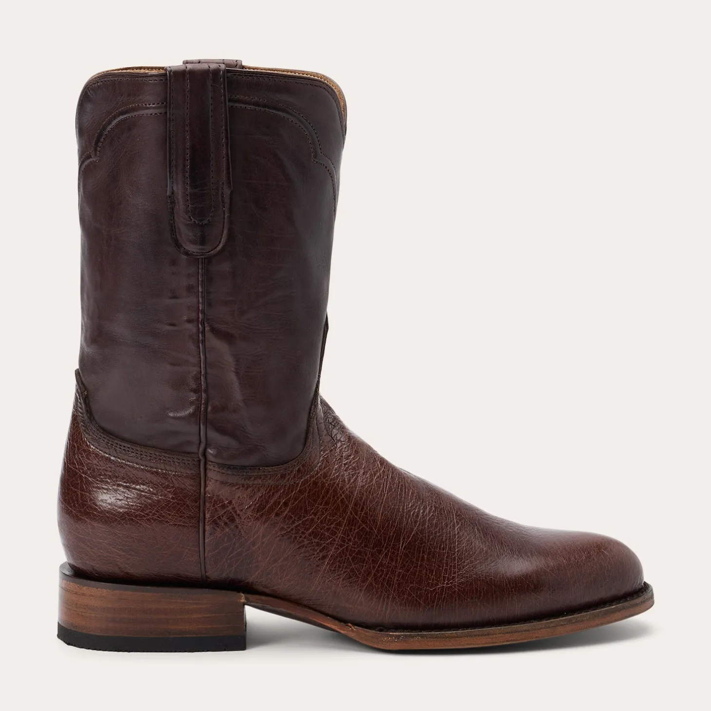 Clay Smooth Ostrich Roper Boots