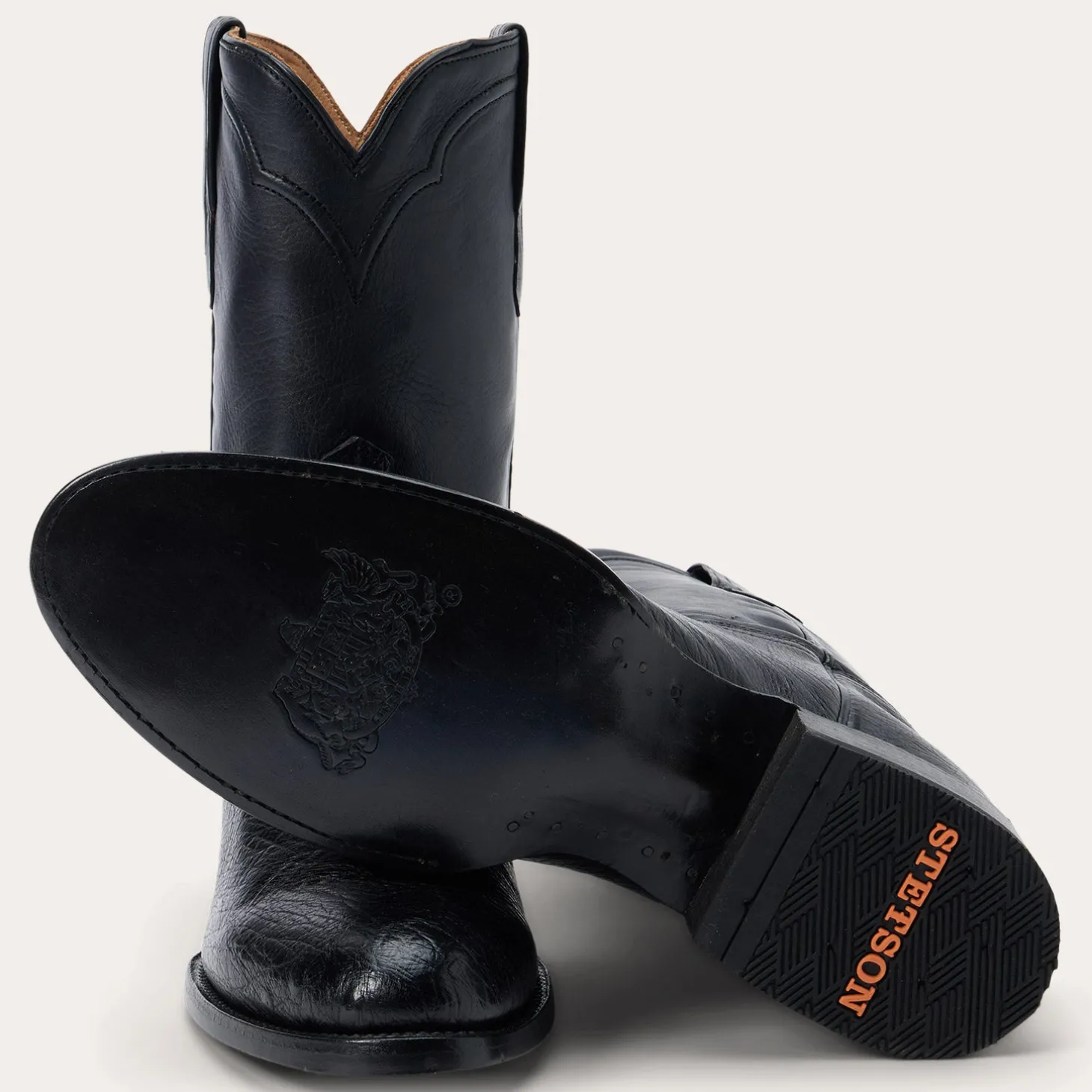 Clay Smooth Ostrich Roper Boots