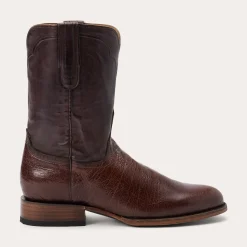 Clay Smooth Ostrich Roper Boots