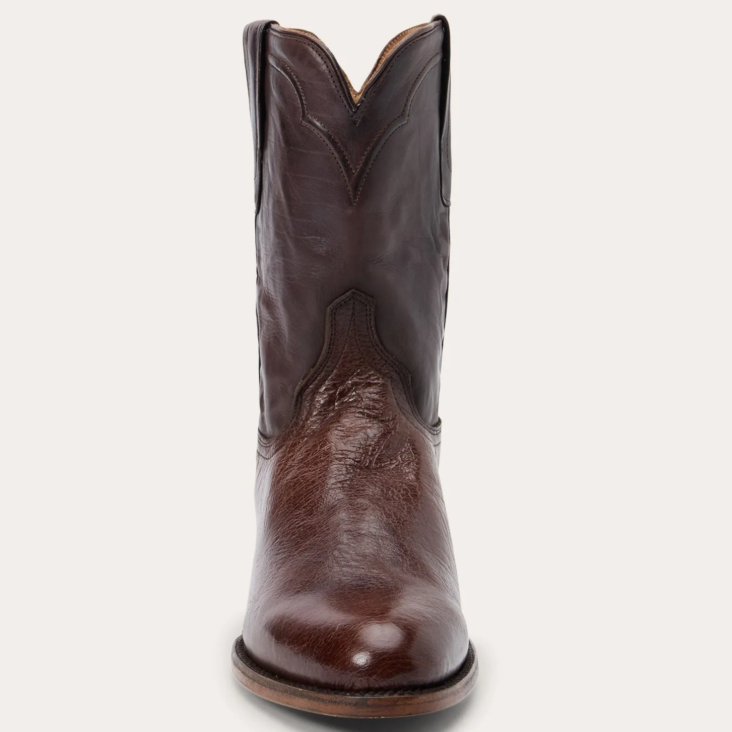 Clay Smooth Ostrich Roper Boots