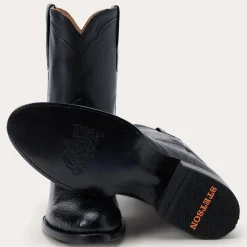 Clay Smooth Ostrich Roper Boots