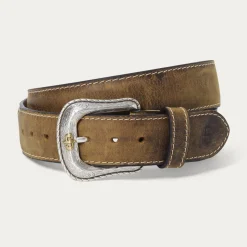Contrast Stitch Western Tab Belt